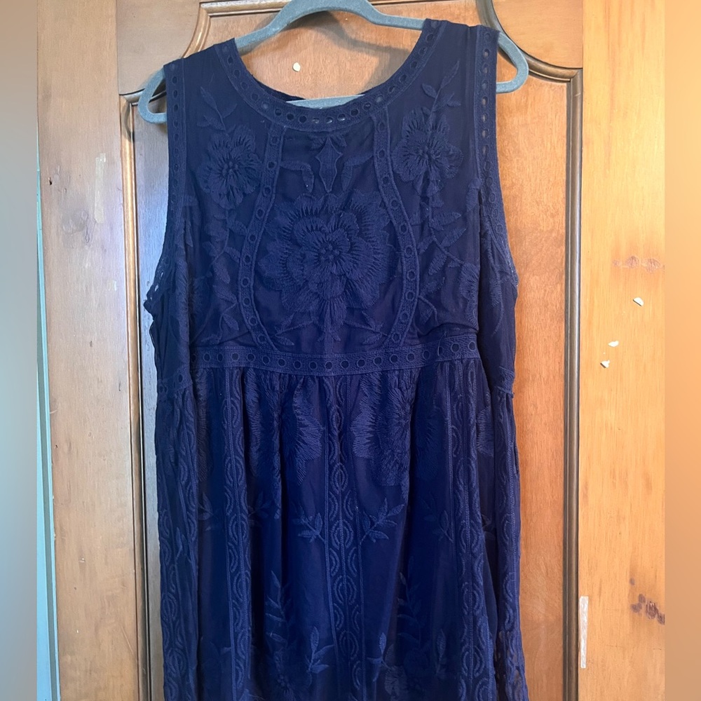 Entro Lined Lace Sleeveless Tunic 1X